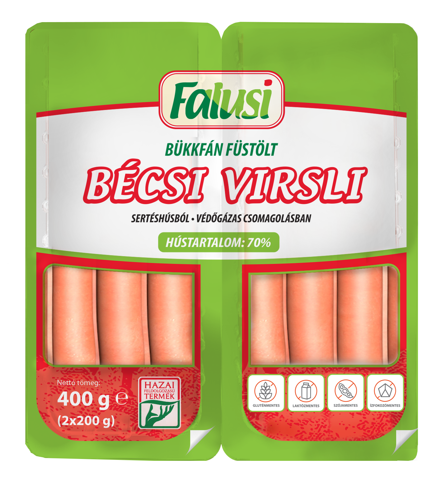 Falusi Bükkfán füstölt bécsi virsli egalizált 400g